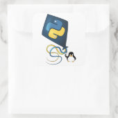 Python op Linux Vierkante Sticker (Tas)