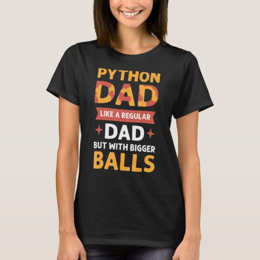 Python papa. Herpetologen. Royal Python Banana Ba T-shirt (Voorkant)