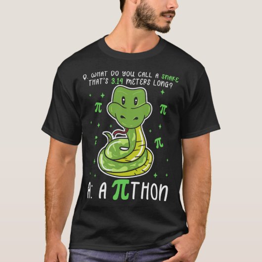 Python Pi Symbol Wiskunde Leraar Pi Dag T-shirt (Voorkant)
