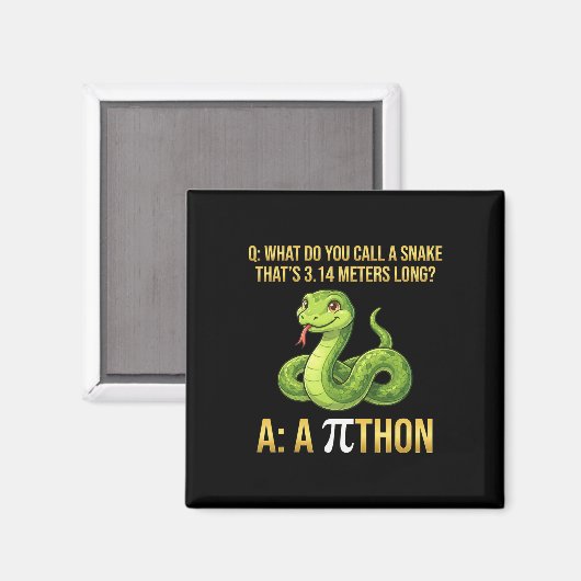 Python Pithon Pi-dag symbool Grappige wiskundelera Magneet (Voorkant / Achterkant)
