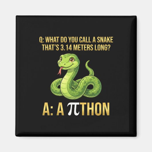 Python Pithon Pi-dag symbool Grappige wiskundelera Magneet (Voorkant)