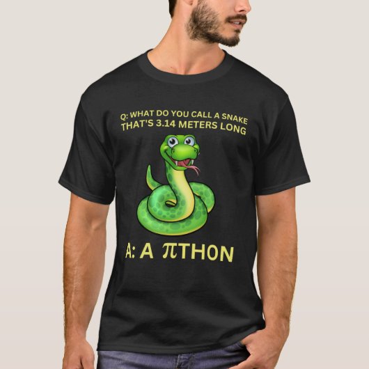 Python Pithon Pi Day Wiskundige Wiskunde Docent Vr T-shirt (Voorkant)