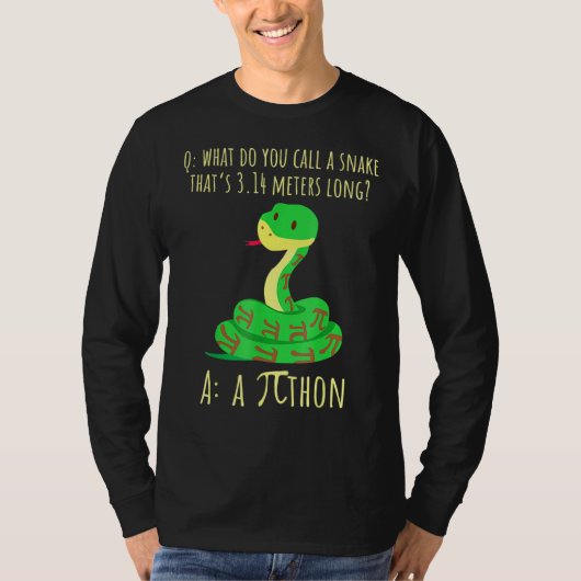 Python Pithon Pi Sybol Funny Wiskunde Teacher Pi D T-shirt (Voorkant)