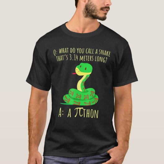 Python Pithon Pi Sybol Funny Wiskunde Teacher Pi D T-shirt (Voorkant)