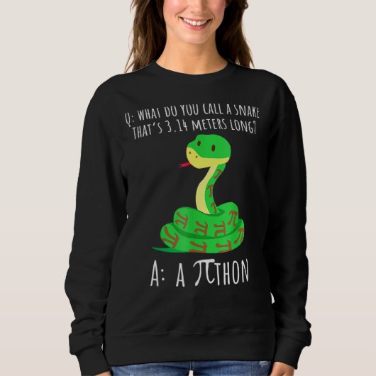 Python Pithon Pi Sybol Funny Wiskunde Teacher Pi D Trui (Voorkant)