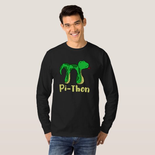 Python Pithon Pi Symbol Fun Math Teacher Pi Day sn T-shirt (Voorkant volledig)