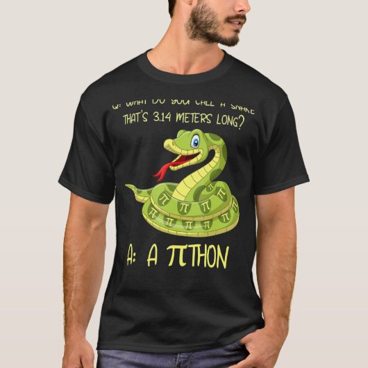 Python Pithon Pi Symbol Funny Math Mathematic Teac T-shirt (Voorkant)