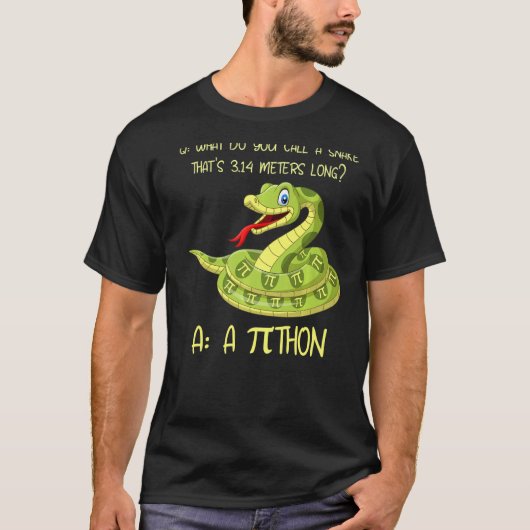 Python Pithon Pi Symbol Funny Math Mathematic Teac T-shirt (Voorkant)