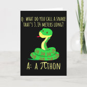 Python Pithon Pi Symbool Grappige Wiskunde Docent  Kaart (Voorkant)