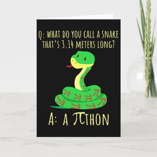 Python Pithon Pi Symbool Grappige Wiskunde Docent Kaart (Voorkant)