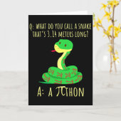 Python Pithon Pi Symbool Grappige Wiskunde Docent Kaart (Gele Bloem)