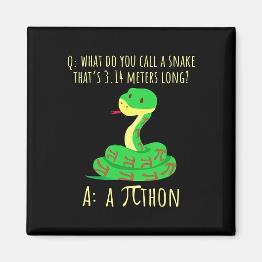 Python Pithon Pi Symbool Grappige Wiskunde Docent  Magneet (Voorkant)
