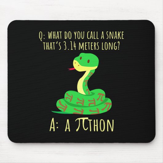 Python Pithon Pi Symbool Grappige Wiskunde Docent Muismat (Voorkant)