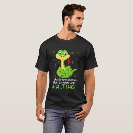 Python Pithon Pi Symbool Grappige Wiskunde Leraar T-shirt (Voorkant volledig)