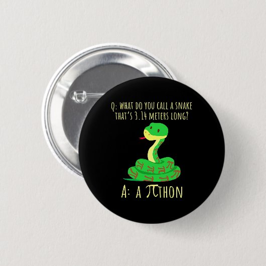Python Pithon Pi-symbool Grappige wiskundeleraar P Ronde Button 5,7 Cm (Voorkant /achterkant)