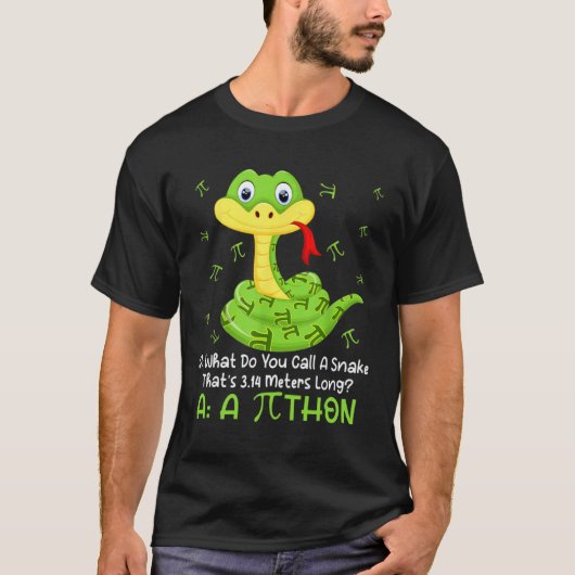 Python Pithon Pi Symbool Wiskunde Leraar Pi Dag T-shirt (Voorkant)