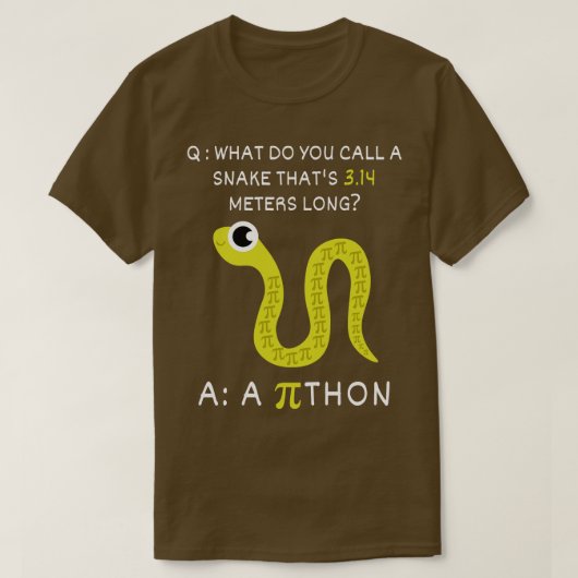 Python Pithon PiFunny Wiskunde Teacher Pi Dag 2 T-shirt (Design voorkant)