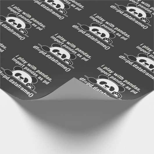 Python Programmer IT Nerd Panda Programming Humor Cadeaupapier (Hoek)