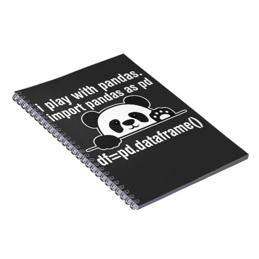 Python Programmer IT Nerd Panda Programming Humor Notitieboek (Rechterzijde)