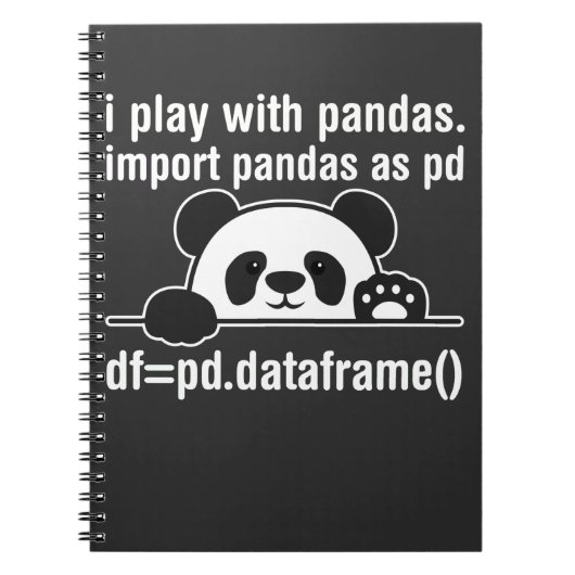 Python Programmer IT Nerd Panda Programming Humor Notitieboek (Voorkant)