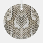 Python Skin: Dierlijk Patroon Ontwerp Glas Ornament (Voorkant)