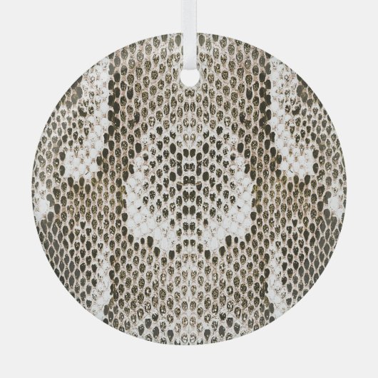 Python Skin: Dierlijk Patroon Ontwerp Glas Ornament (Voorkant)
