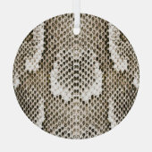 Python Skin: Dierlijk Patroon Ontwerp Glas Ornament (Achterkant)