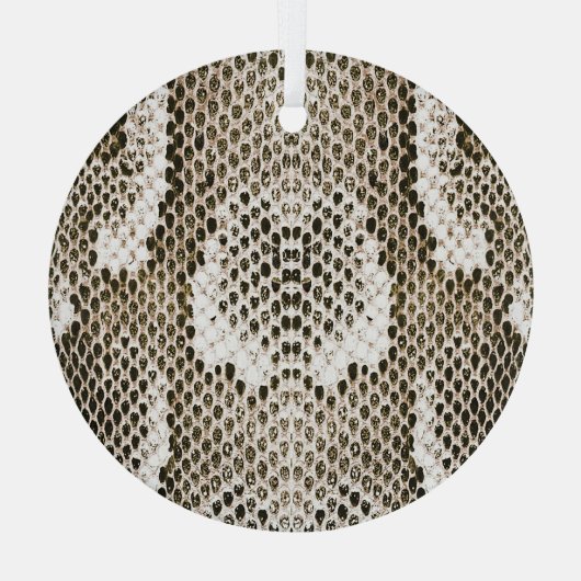 Python Skin: Dierlijk Patroon Ontwerp Glas Ornament (Achterkant)