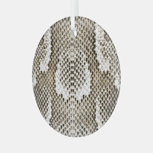 Python Skin: Dierlijk Patroon Ontwerp Glas Ornament (Voorkant links)