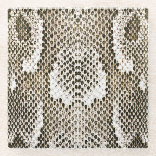 Python Skin: Dierlijk Patroon Ontwerp Glazen Onderzetter