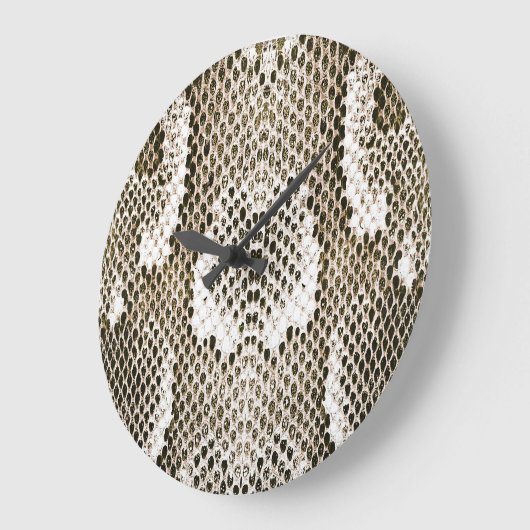 Python Skin: Dierlijk Patroon Ontwerp Grote Klok (Hoek)