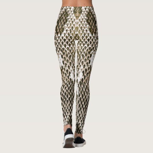 Python Skin: Dierlijk Patroon Ontwerp Leggings (Achterkant)