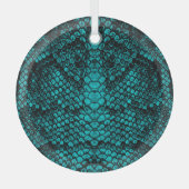 Python Skin: Slangenpatroon ontwerp Glas Ornament (Voorkant)