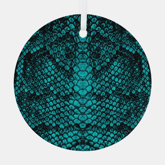 Python Skin: Slangenpatroon ontwerp Glas Ornament (Achterkant)