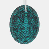 Python Skin: Slangenpatroon ontwerp Glas Ornament (Voorkant Rechts)