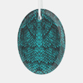Python Skin: Slangenpatroon ontwerp Glas Ornament (Voorkant links)