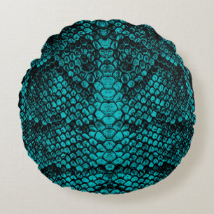 Python Skin: Slangenpatroon ontwerp Rond Kussen