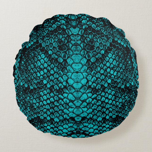 Python Skin: Slangenpatroon ontwerp Rond Kussen (Voorkant)