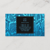 Python Skin Snake Black Aquamarine Ocean Glam Vip Visitekaartje (Achterkant)