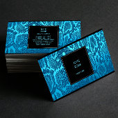 Python Skin Snake Black Aquamarine Ocean Glam Vip Visitekaartje