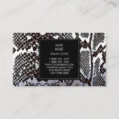Python Skin Snake Black Silver White Glam Vip Visitekaartje (Achterkant)