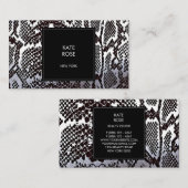 Python Skin Snake Black Silver White Glam Vip Visitekaartje (Voorkant / Achterkant)