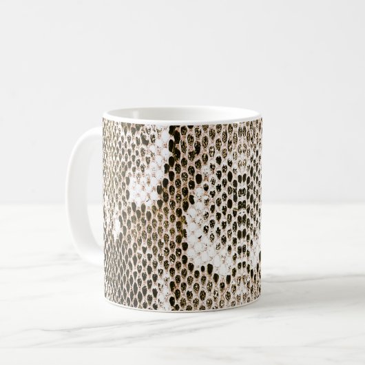python skin, snake pattern, animal skin pattern de koffiemok (Voorkant links)