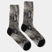 Python Slangenhuid - Rijke Elegante Grijze Mode Sokken (Rechts)