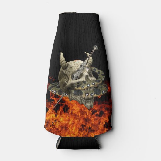 Python Snake Demon Skull Fire Flesjeskoeler (Voorkant)