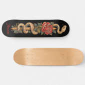 Python Snake met rode roos Persoonlijk Skateboard (Horizontaal)