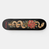 Python Snake met rode roos Persoonlijk Skateboard (Horizontaal)