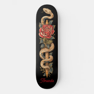 Python Snake met rode roos Persoonlijk Skateboard
