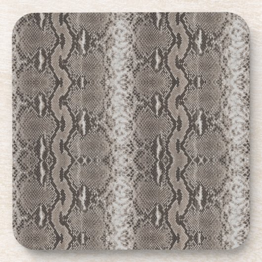 Python Snake Skin Animal Print Bier Onderzetter (Voorkant)