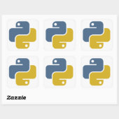 Python-Sticker Vierkante Sticker (Vel)